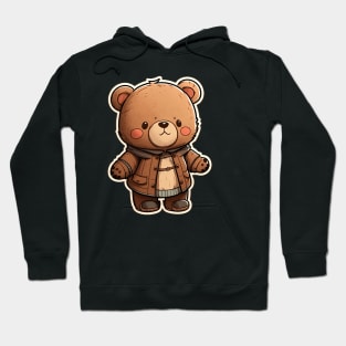 Cute Bear Cartoon Adventurer Adorable Kawaii Animal Hoodie